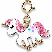 Gold Glitter Unicorn Charm