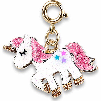 Gold Glitter Unicorn Charm