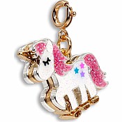 Gold Glitter Unicorn Charm