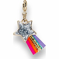 Gold Glitter Shooting Star Charm