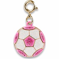 Gold Glitter Soccer Ball Charm