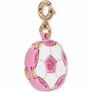 Gold Glitter Soccer Ball Charm