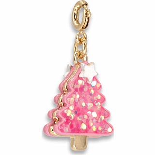 Gold Pink Christmas Tree Charm