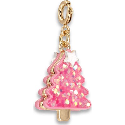 Gold Pink Christmas Tree Charm