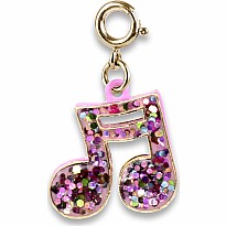 Gold Glitter Music Note Charm