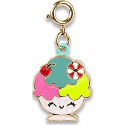 Gold Ice Cream Sundae Charm