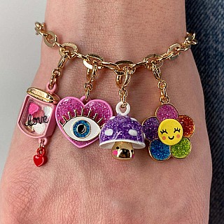 Gold Glitter Lucky Eye Charm