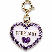 Gold February Birthstone Charm