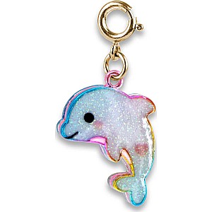 Gold Glitter Tie-Dye Dolphin Charm