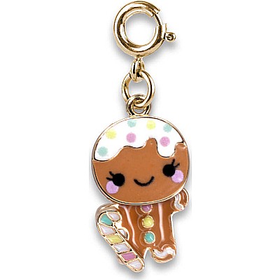 Gold Swivel Gingerbread Man Charm