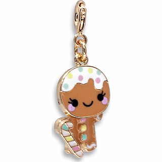 Gold Swivel Gingerbread Man Charm