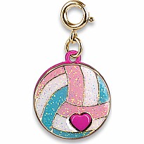 Gold Glitter Volleyball Charm