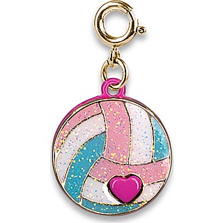 Gold Glitter Volleyball Charm