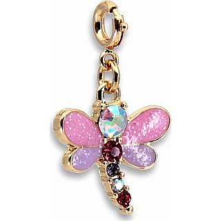 Gold Glitter Dragonfly Charm