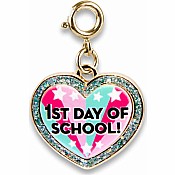 Gold Glitter First Day of School Charm