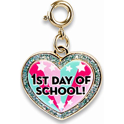 Gold Glitter First Day of School Charm