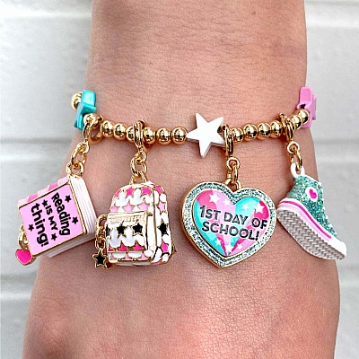 Gold Glitter First Day of School Charm