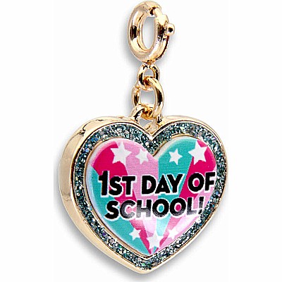 Gold Glitter First Day of School Charm