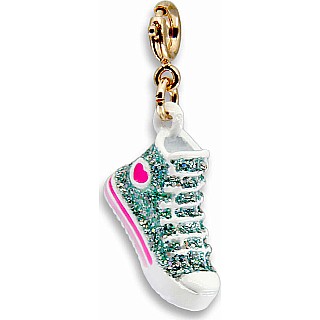 Gold Glitter High Top Sneaker Charm