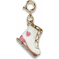 Gold Glitter Ice Skate Charm