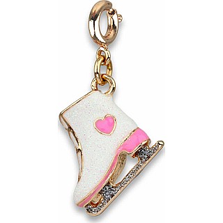 Gold Glitter Ice Skate Charm