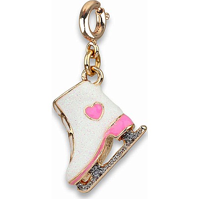 Gold Glitter Ice Skate Charm