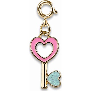 Gold Heart Key Charm