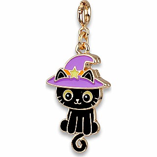 Gold Swivel Black Cat Charm