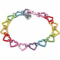 Rainbow Heart Link Bracelet