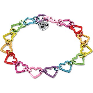 Rainbow Heart Link Bracelet