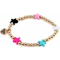 Gold Bead Multi Star Stretch Bracelet