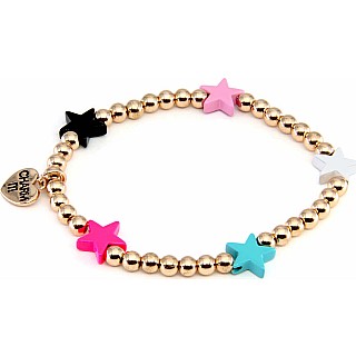 Gold Bead Multi Star Stretch Bracelet