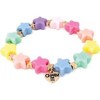 Gold Pastel Star Stretch Bead Bracelet