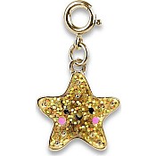 Gold Glitter Starfish Charm