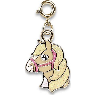 Gold Glitter Horse Charm