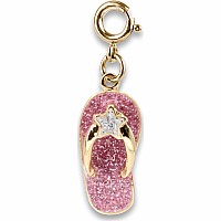 Gold Glitter Flip Flop Charm