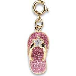 Gold Glitter Flip Flop Charm