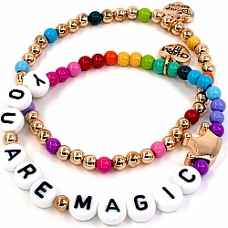 Gold Disney Princess Stretch Bead Bracelet Set