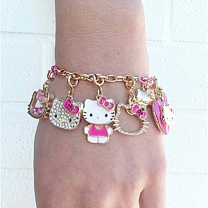 Gold Glitter Hello Kitty Charm