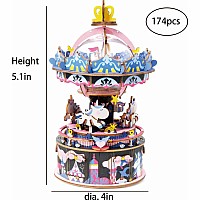 3D Wooden Puzzle Music Box - Merry-Go-Round Star