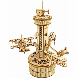3D Wooden Puzzle Music Box - Airplane-Control Tower