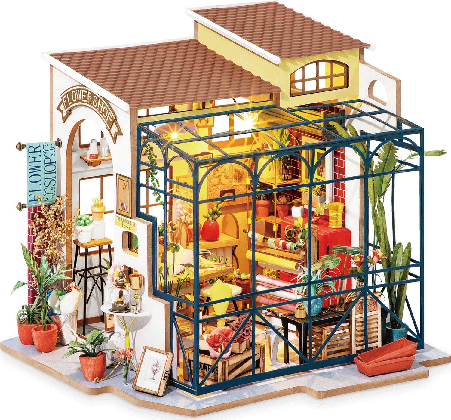 DIY Dollhouse Miniature Store Kit - Emily's Flower Shop