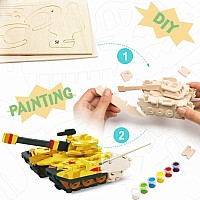 3D Wooden Puzzle Paint Kit - Tank