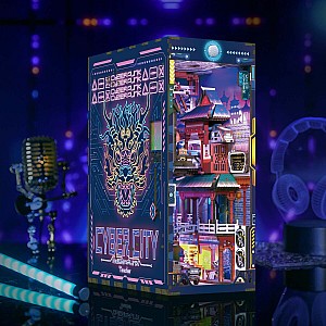 DIY Bookend Puzzle: Cyber City