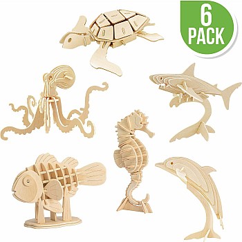 3D Classic Wooden Puzzle Bundle - Sea Animals