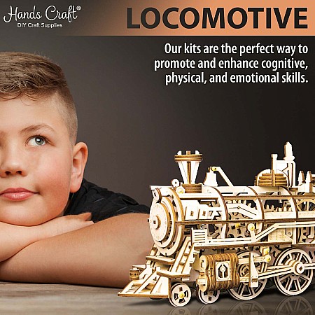 3D Mechanical Wooden Puzzle - Locomotive (Train)