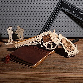 3D Mechanical Wooden Puzzle - Corsac M60 Rubber Band Gun