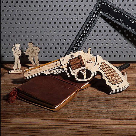 3D Mechanical Wooden Puzzle - Corsac M60 Rubber Band Gun