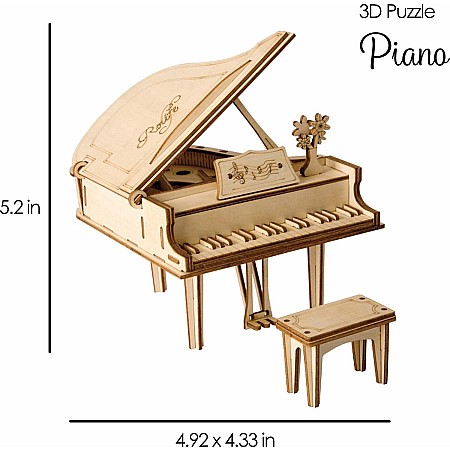 3D Modern Wooden Puzzle - Piano