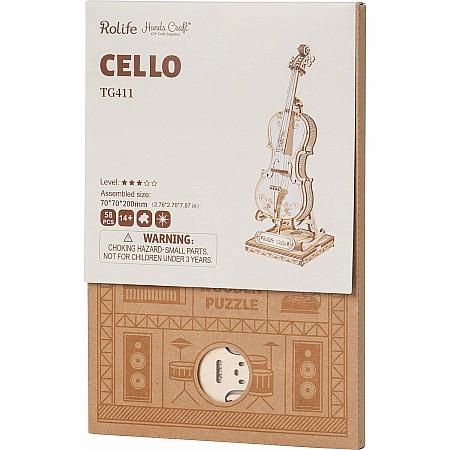 3D Modern Wooden Puzzle - Cello